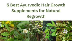 5 Best Ayurvedic Hair Growth Supplements that shows Neem, Brahmi, Fenugreek, Bhringraj, Haritaki